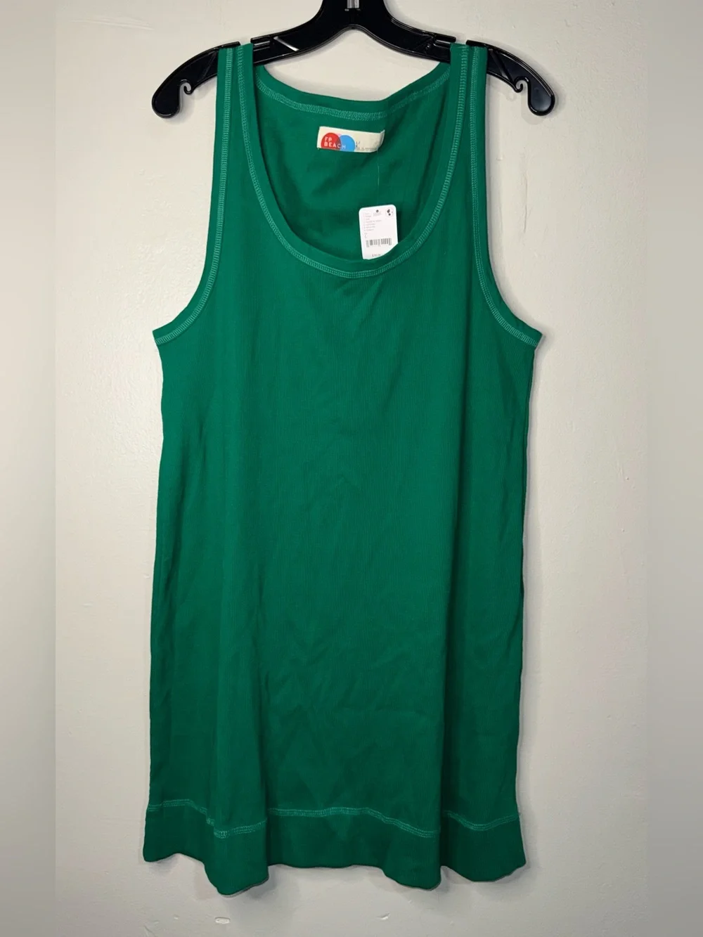 Free People Emerald Green Ribbed Tank Mini Dress